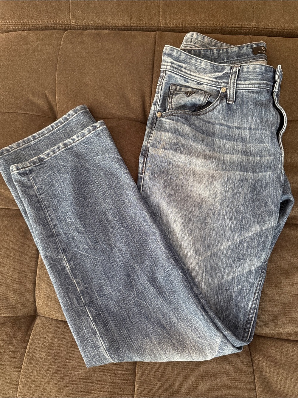 Guess Men's Light Wash Straight Jeans